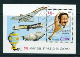 CUBA - 1983 First Cuban Balloonist Miniature Sheet Used - Hojas Y Bloques