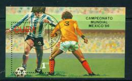 CUBA - 1986 Football World Cup Miniature Sheet Used - Blokken & Velletjes