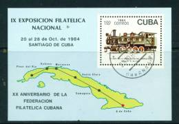 CUBA - 1984 Stamp Exhibition Miniature Sheet Used (tiny Notch At Bottom) - Blocks & Sheetlets