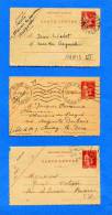 3 CARTES LETTRES  PAIX 50c Rouge Date 311 / 528 / 541 - Letter Cards