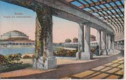 Litho Breslau Schlesien Jahrhunderthalle Pergola 5.12.1921 Nach Ohligs - Boehmen Und Maehren