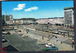 AK Mönchengladbach 1966, Nordrhein-Westfalen, Bahnhof, Trail-station, Automobile, Cars - Moenchengladbach