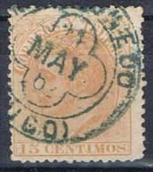 Sello 15 Cts Alfonso XII 1882, Fechador Azul Trebol MONDOÑEDO (Lugo), Num 210 º - Oblitérés