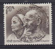 India 1969 Mi. 481     20 P Kasturba Und Mahatma Gandhi - Usados