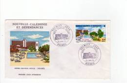 FDC Nouvelle Calédonie - Poste Aérienne - Hotel Chateau Royal - Obl 20/01/75 (1er Jour) - Gebruikt