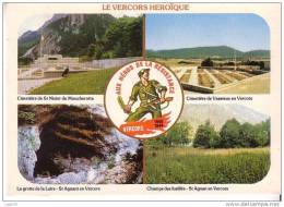 LE VERCORS HEROIQUE -  5 Vues : Cimetières De  : St Nizier Du Moucherotte Et Vasieux En Vercors, Grotte De La Luire..... - Oorlogsmonumenten