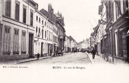 MENIN - La Rue De BRUGES - Superbe Carte Animée - Menen