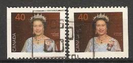 Canada  1990  Definitives; Queen Elizabeth II  (o) Portrait - Timbres Seuls