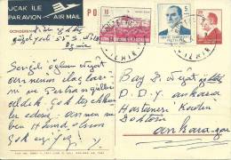 Turkey; Postal Stationery Sent To Ankara From Guzelyali/Izmir - Enteros Postales