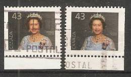 Canada  1992  Definitives; Queen Elizabeth II  (o) Portrait - Single Stamps