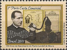 BRAZIL - 150th BIRTH ANNIVERSARY OF LANDELL DE MOURA (1861-1928), BRAZILIAN PRIEST AND INVENTOR 2011 - MNH - Christianisme