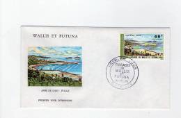 FDC Wallis Et Futuna - Poste Aérienne - Paysages De Wallis Et Futuna - Obl Du 01/12/75 (1er Jour) - FDC