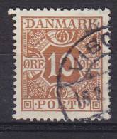 Denmark Porto Postage Due 1930 Mi. 22     10 Ø Ziffern Und Vier Kronen, Glatter Grund - Impuestos