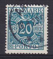 Denmark Porto Postage Due 1921 Mi. 14     20 Ø Ziffern Und Vier Kronen, Glatter Grund - Impuestos