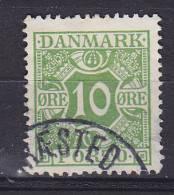 Denmark Porto Postage Due 1922 Mi. 13     10 Ø Ziffern Und Vier Kronen, Glatter Grund - Segnatasse