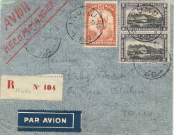 LETTRE POUR PARIS AVION + RECOMMANDE - Storia Postale