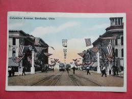 Sandusky Ohio  Columbus Ave With Flags 1916 Cancel =ref 869 - Other & Unclassified