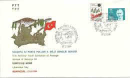 Turkey; Special Postmark 1984 5th National Stamp Exhibition Of Juniors "Liberation Day" - FDC