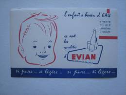 Buvard Santé Enfant Besoin D'eau Evian Source Cachat - Collections, Lots & Series