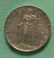 Vatican PAPAL   PIUS XII 5 LIRE   1953 USED - Vatican