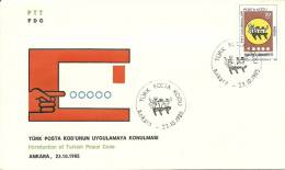 Turkey; Special Postmark 1985 Introduction Of Turkish Postal Code - FDC