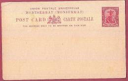 B0159 MONTSERRAT QV Postal Stationery One Penny, Unused - Montserrat