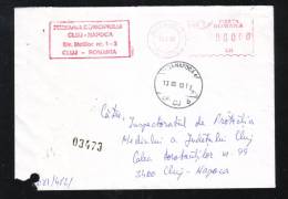 REGISTRED COVER VERY RARE METER MARK  800 LEI 2003 ROMANIA. - Machines à Affranchir (EMA)