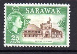 Sarawak QEII 1953 25c Astana, Kuching Definitive, Hinged Mint (A) - Sarawak (...-1963)