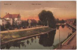 Plau Am See Elde Mit Villa Am Wall Color Bahnpost ROSTOCK .... 16.4.1926 Gelaufen - Plau