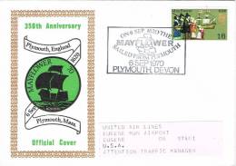 2038. Carta PLYMOUTH (Gran Bretaña) 1970. 350 Annivrsary MAYFLOWER - Covers & Documents