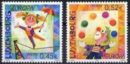 Cept 2002 Luxembourg Yvertn° 1524-25 *** MNH Cote 4,50 Euro Le Cirque - Ungebraucht