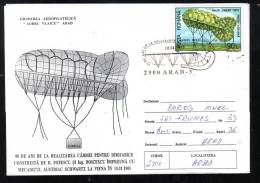 DIRIJABLLE INVENTION  - HELM 1994 ARAD ANNIVERSARY COVER ROMANIA. - Zeppelin