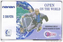 Burkina Faso, 2 500 FCFA, Onatel, Telmob, Open On The World, Globe , Runner. - Burkina Faso