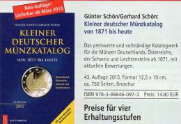 Kleiner Münz Katalog 2013 Deutschland Neu 15€ Für Numisbrief Mit Österreich Schweiz Und Lichtenstein Old And New Germany - Andere & Zonder Classificatie