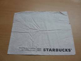 Serviette Papier "STARBUCKS" Etats-Unis 16,5x13,2cm Pliée - Company Logo Napkins