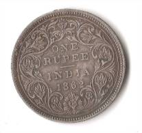 INDE 1 RUPEE 1862 VICTORIA  ARGENT - Indien