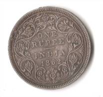 INDE 1 RUPEE 1862 VICTORIA  ARGENT - Inde