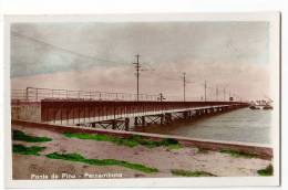 BRAZIL RECIFE PERNAMBUCO  PONTE DO PINA ,REAL PHOTO PRINTED IN ITALY OLD POSTCARD - Recife