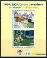 ITALIA / ITALY 2007 - Europa 2007 " 100 Anni Di Scautismo" - Block MNH Come Da Scansione - 2007