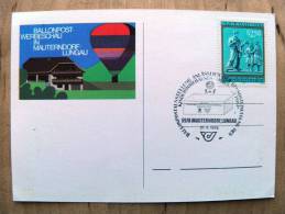 Ballonpost Card From Austria 1979 Cancel Balloon Mauterndorf Lungau - Brieven En Documenten