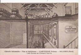 CIDRERIE SOLESMOISE VINS ET SPIRITUEUX CARTEGNIE FRERES SOLESMES NORD LES CUVES EN CIMENT VERRE - Solesmes