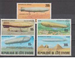 Côte D'Ivoire YT 434/8 Obl : Zeppelins - 1976 - Zeppelins