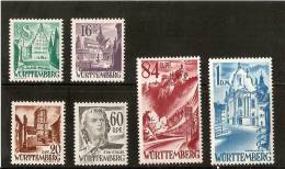 ALLEMAGNE ZONE FRANCAISE  WURTTEMBERG  N 22/27   Neufs * - Wurtemberg