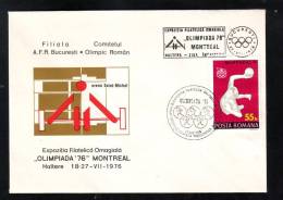 WEIGHTLIFTING SPECIALCACHET ON COVER OLYMPIC GAMES  MONTREAL 1976 ROMANIA - Ete 1976: Montréal