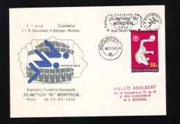 POLO SPECIALCACHET ON COVER OLYMPIC GAMES  MONTREAL 1976 ROMANIA - Ete 1976: Montréal