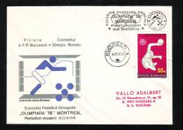 MODERN PENTATHLON SPECIALCACHET ON COVER OLYMPIC GAMES  MONTREAL 1976 ROMANIA - Ete 1976: Montréal