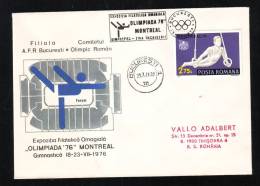 GYMNASTICS  SPECIALCACHET ON COVER OLYMPIC GAMES  MONTREAL 1976 ROMANIA - Ete 1976: Montréal