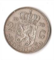 PAYS - BAS  2 1/2 GULDEN 1959  ARGENT  QUALITE ! - Monete D'Oro E D'Argento