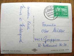 Post Card Sent From Germany DDR 1978, Gringswalde Sculpture Fountain, Forest 2 Scans - Cartas & Documentos