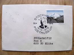 Cover From Sweden Cancel Lenin Stockholm Postmuseum, Mountains - Briefe U. Dokumente